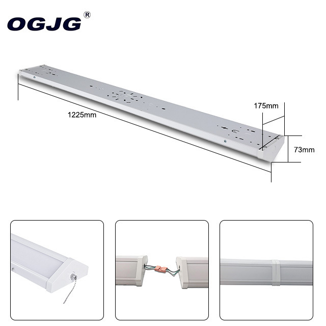 Pc Cover 40w 50w 60w 80w Pendant Lamp 60cm 120cm 150cm dali dimming library emergency led batten lights