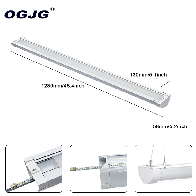 OGJG modern indoor suspended office up down lighting linkable linear pendant light 2ft 4ft 5ft 8ft led shop light fixture