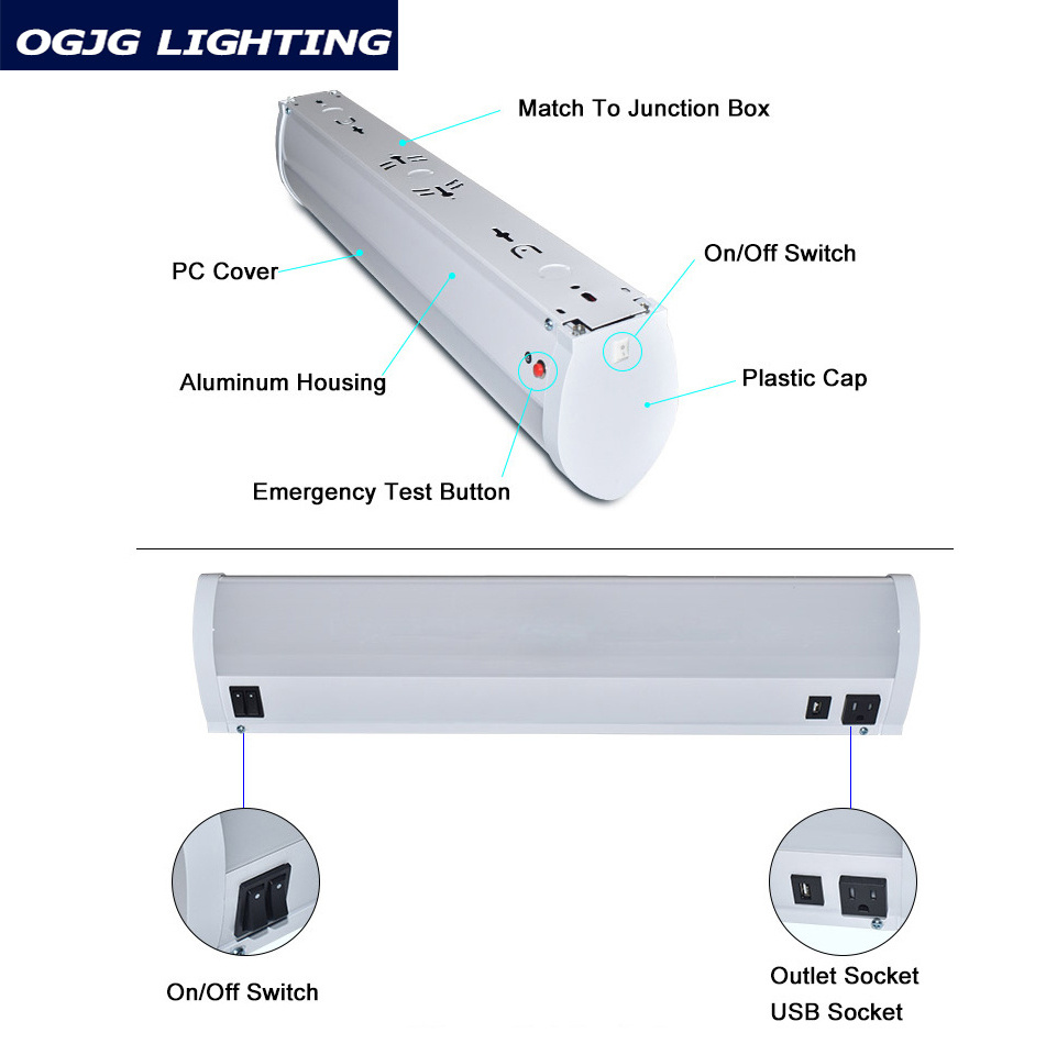 OGJG 5 years warranty 10w 15w 20w led lighting fixture wall mounted up and down linear light for hospital over bedhead