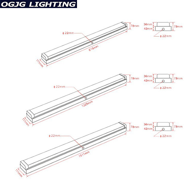 Suspended 2X36w PC Diffuser LED Fluorescent Lighting petrol station replace T5 T8 emergency ceiling led Light Fixture