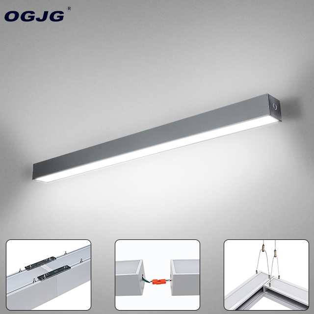 OGJG industrial commercial office linear ceiling lamp fixture indoor up down modern pendant light