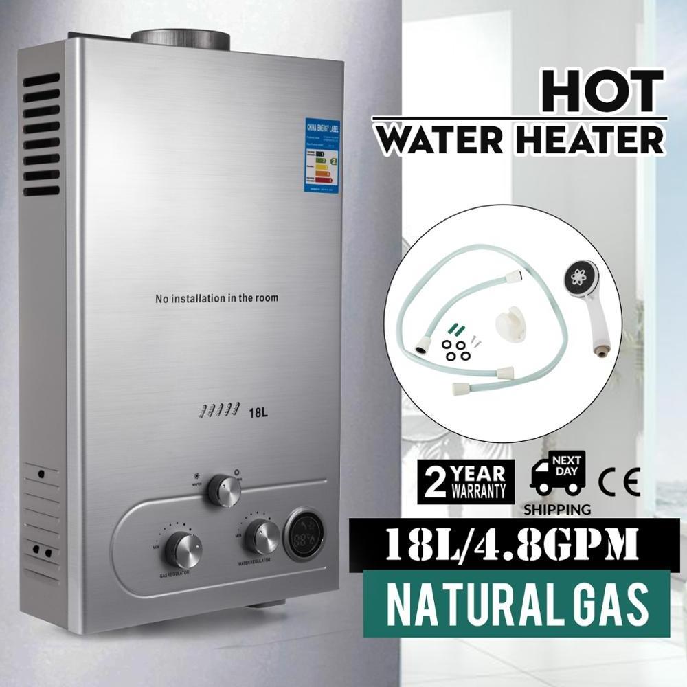 OGMIE Heater Gas Water Boiler LPG/Nature Gas Gas Propane 18L Hot Water Heater Camping Water Heater Kit With Shower Head