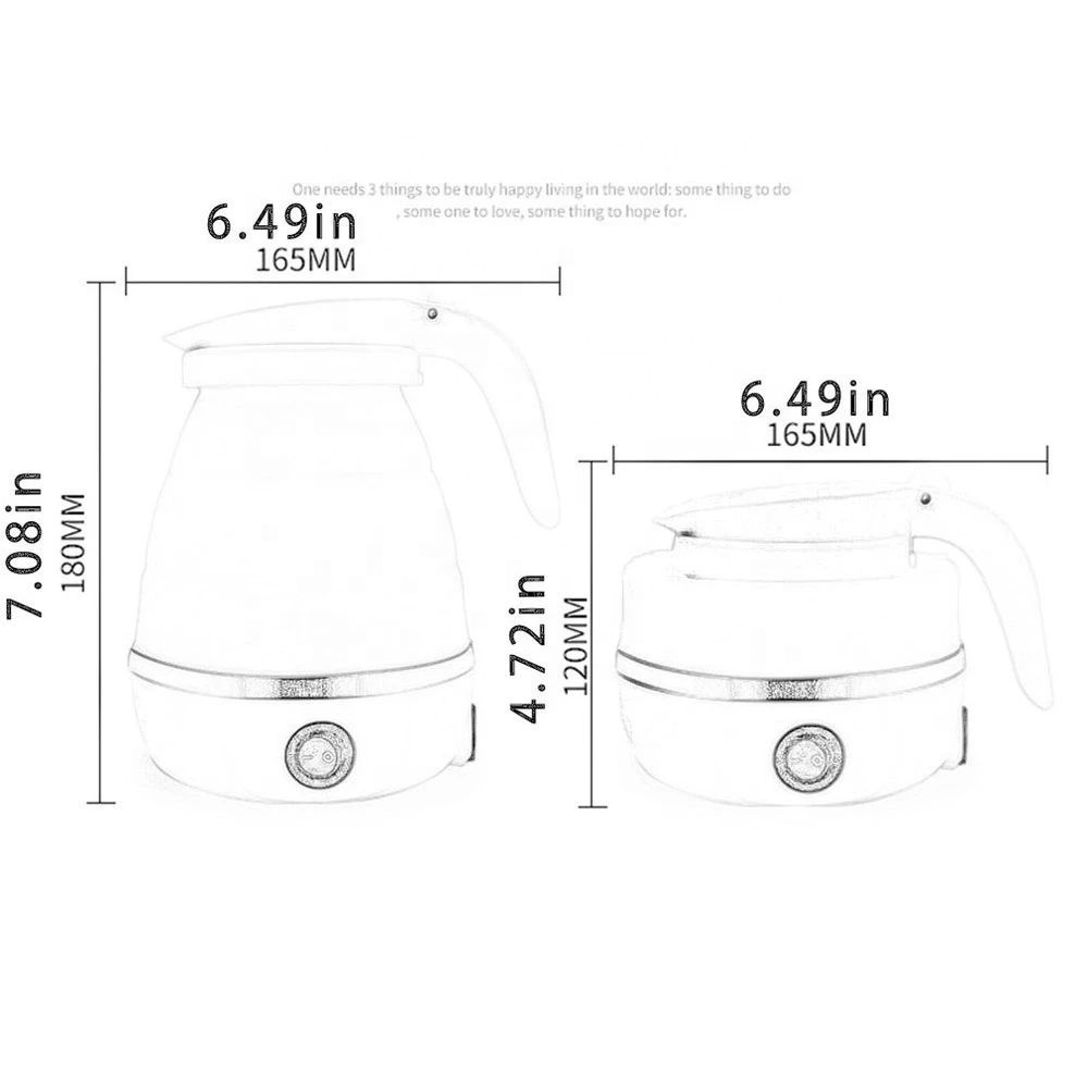 Foldable And Portable Teapot Water Heater 0.6L 600W 110/220V Electric Kettle For Travel And Home Tea Pot Water Kettle Silica