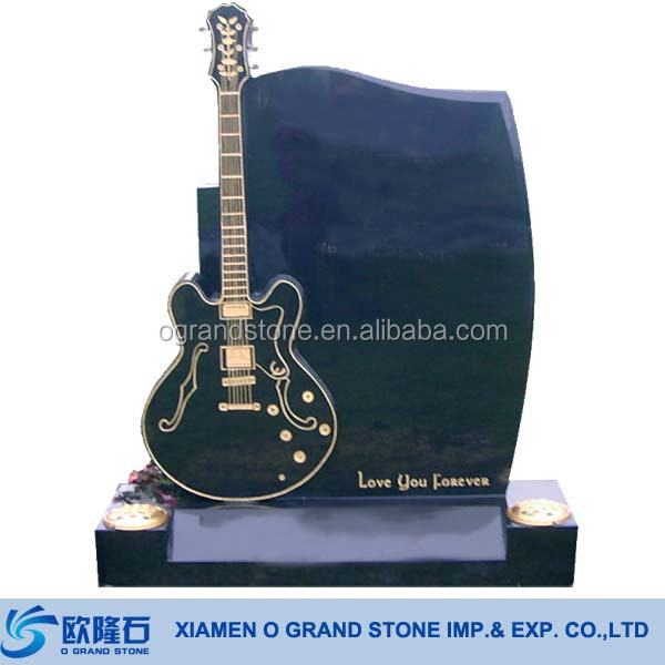 Tombstone China Black Granite Guitar Headstones Monuments