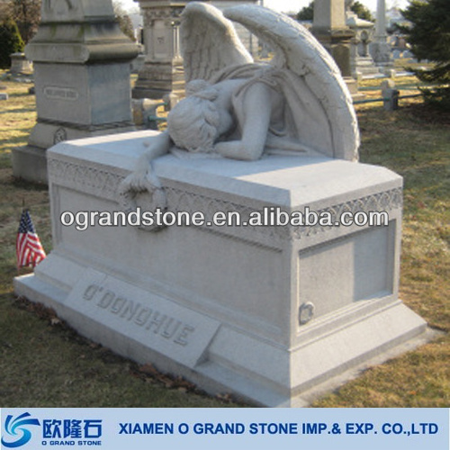 wholesale white carved granite angel gravestone