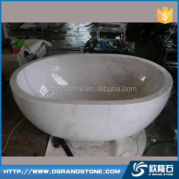 Bathroom Curve natural stone bath tubs Beige Cream marble bathtubs