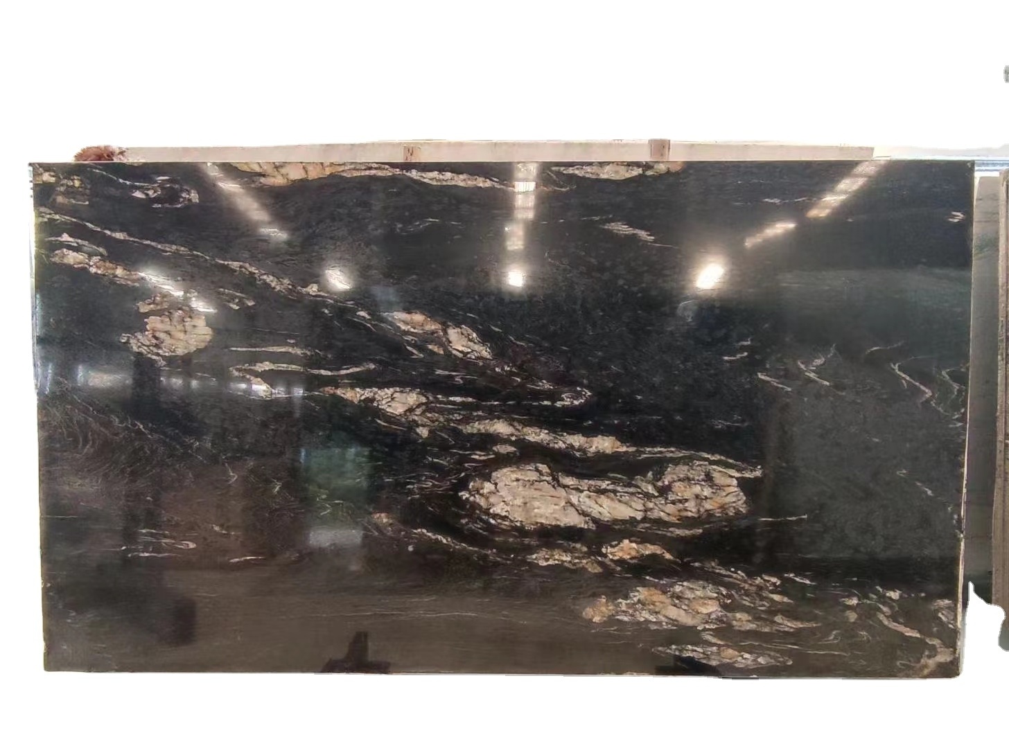 Brazilian black TITANIUM cosmic black granite slab