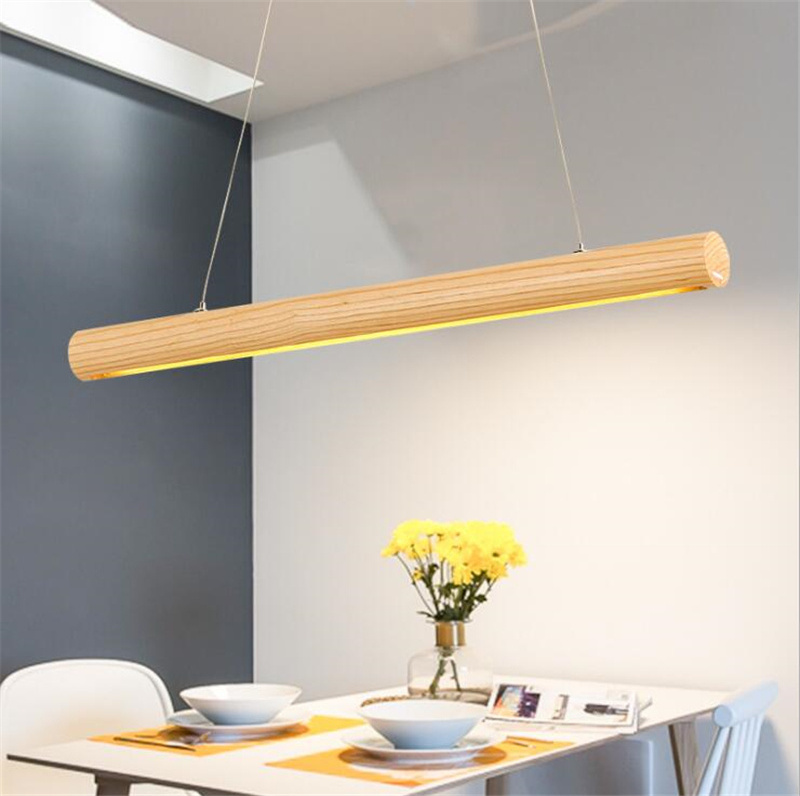 Factory Wholesale Wood Pendant Lamp Indoor LED Hanging Lighting Fixture for Home Restaurant