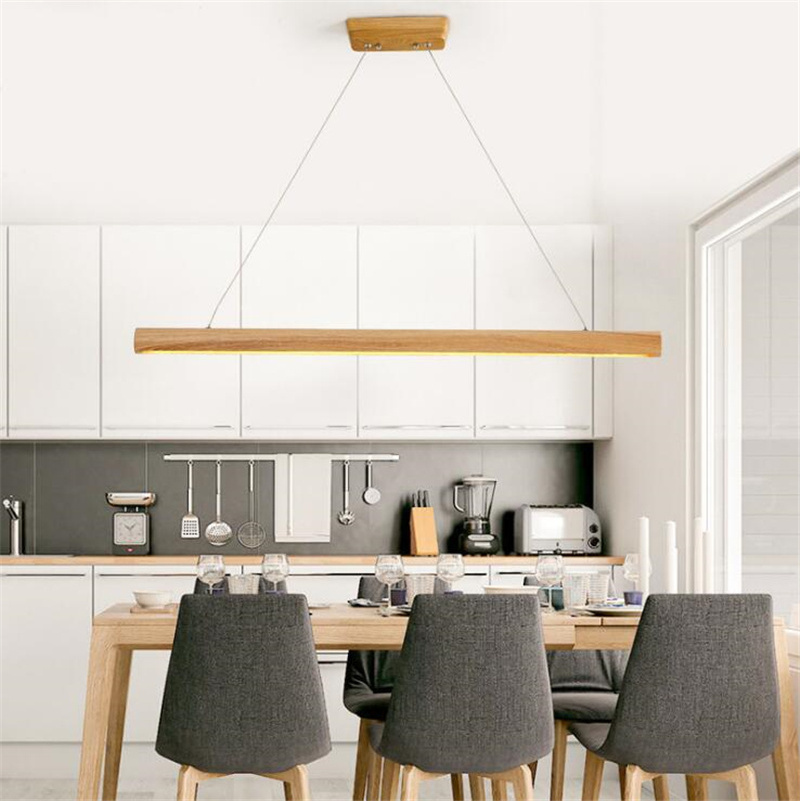 Factory Wholesale Wood Pendant Lamp Indoor LED Hanging Lighting Fixture for Home Restaurant