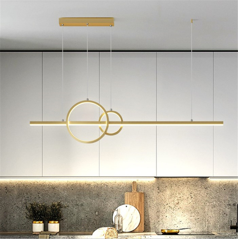 Aluminium Strip Circle led lighting pendant metal light bar modern building project pendant chandelier gabby's doll house lamp