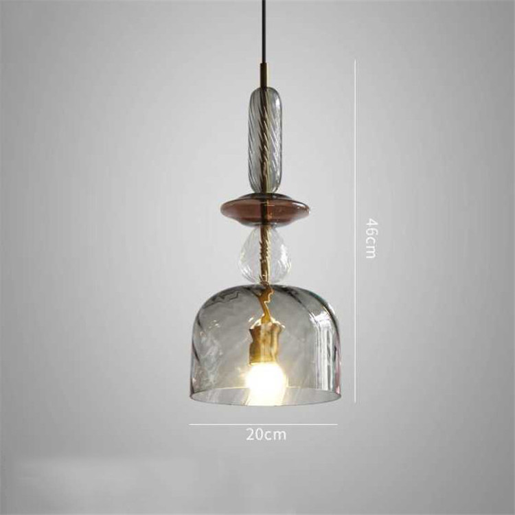 Modern Good Sale Indoor Single Pendant Lamp Pink Clear Glass Hanging Lighting Fixture for Club