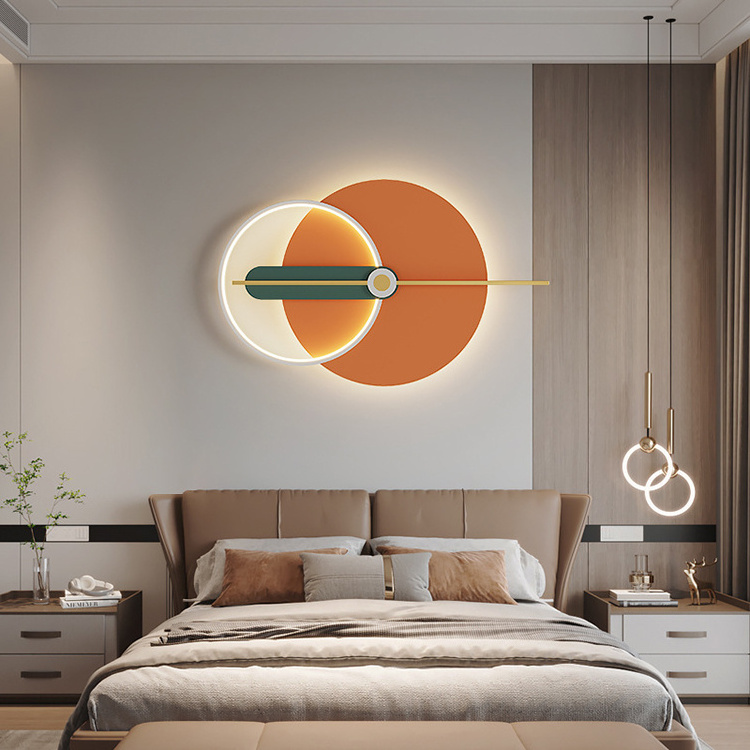 Nordic Living Room Bedroom Wall Lamp Simple Modern Creative Design Decorative Bedside Lamp Metal 80 Round Bedroom Light Fixtures