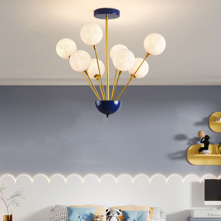 2022 Best Selling Indoor Light Fixture Bedroom PLA Moon Shape LED Pendant Lighting Modern Lamp