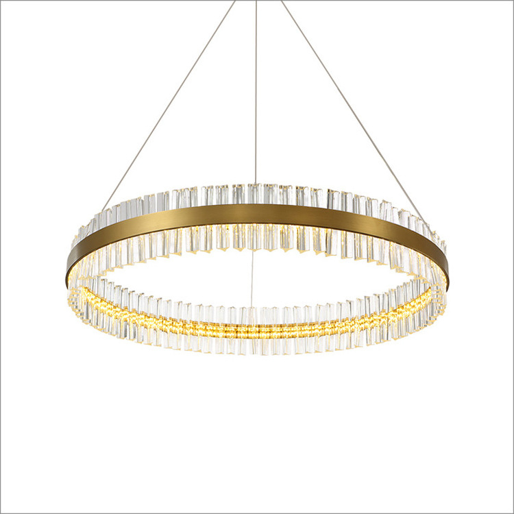 Modern Clear Crystal Gold Bronze Plated Rectangle Ceiling Lighting Stainless Steel Chandelier for Restaurant