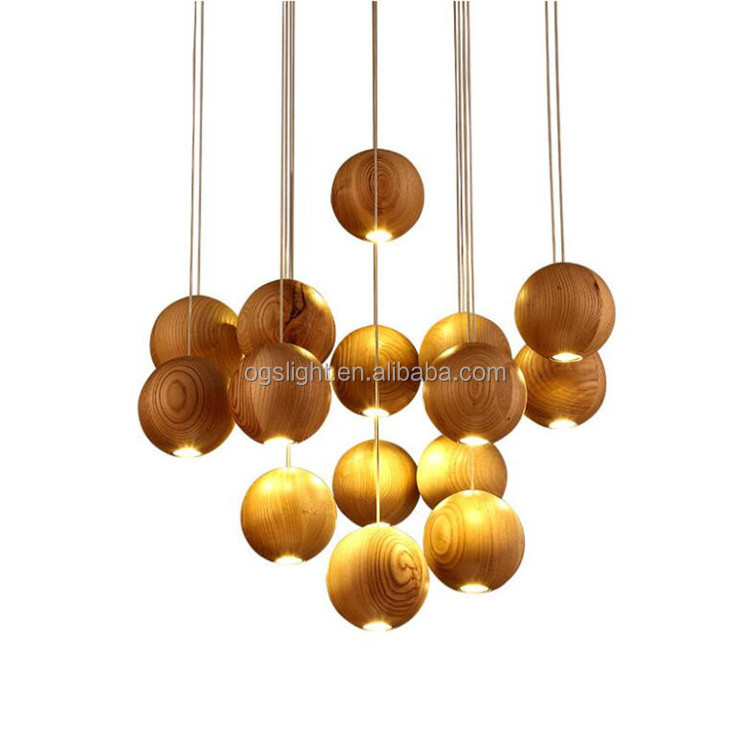 Contemporary Fancy Wooden Light Fixtures Vintage Chandelier Living Room Pendant Light