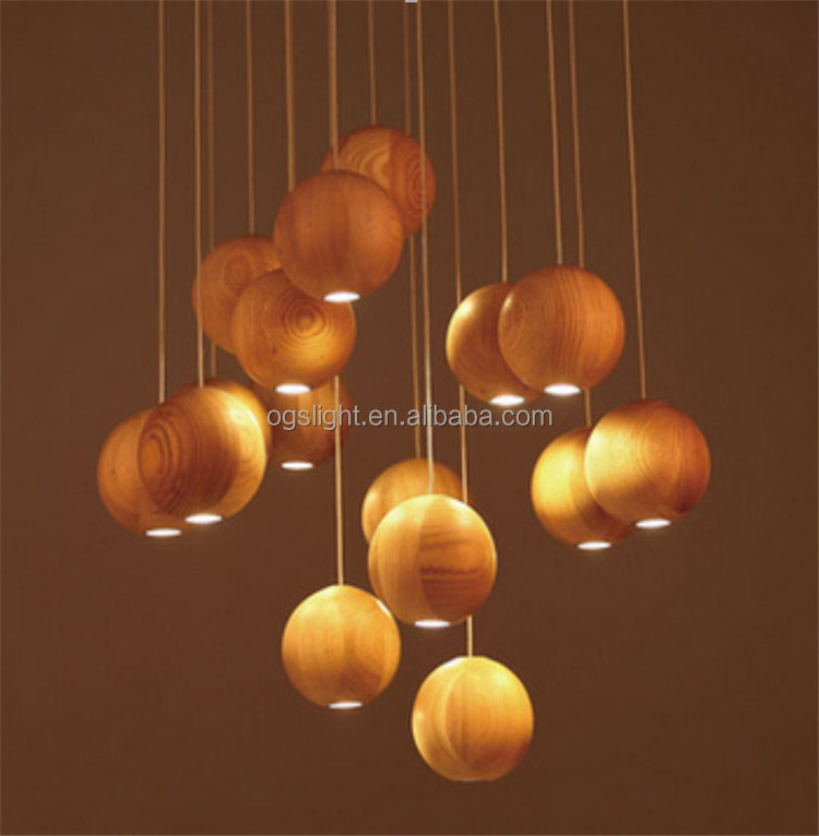 Contemporary Fancy Wooden Light Fixtures Vintage Chandelier Living Room Pendant Light