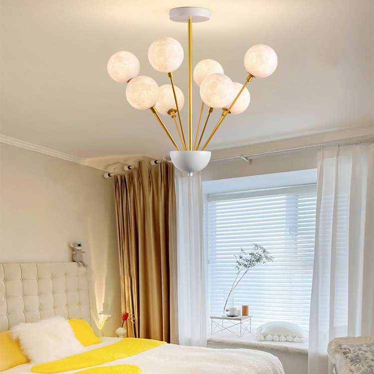 2022 Best Selling Indoor Light Fixture Bedroom PLA Moon Shape LED Pendant Lighting Modern Lamp