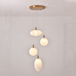 Nordic Style Villa Indoor Decoration Chandelier Pendant Light Kitchen Hanging Gold Round Glass Modern 80 G9 Led Wall Light 120