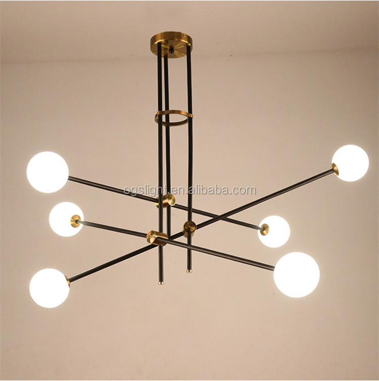 Nordic minimalist modern restaurant chandeliers led geometric lines pendant light