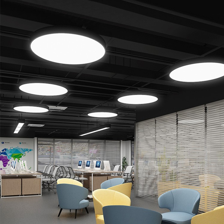 Office Chandelier Led Round Hanging Light Office Building Restaurant Modern Simple Ceiling Lights