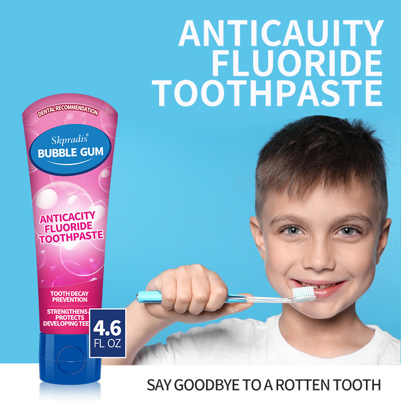 OEM Kids toothpaste contains fluoride to whiten teeth prevent gum bleeding prevent tooth decay and promote gum health