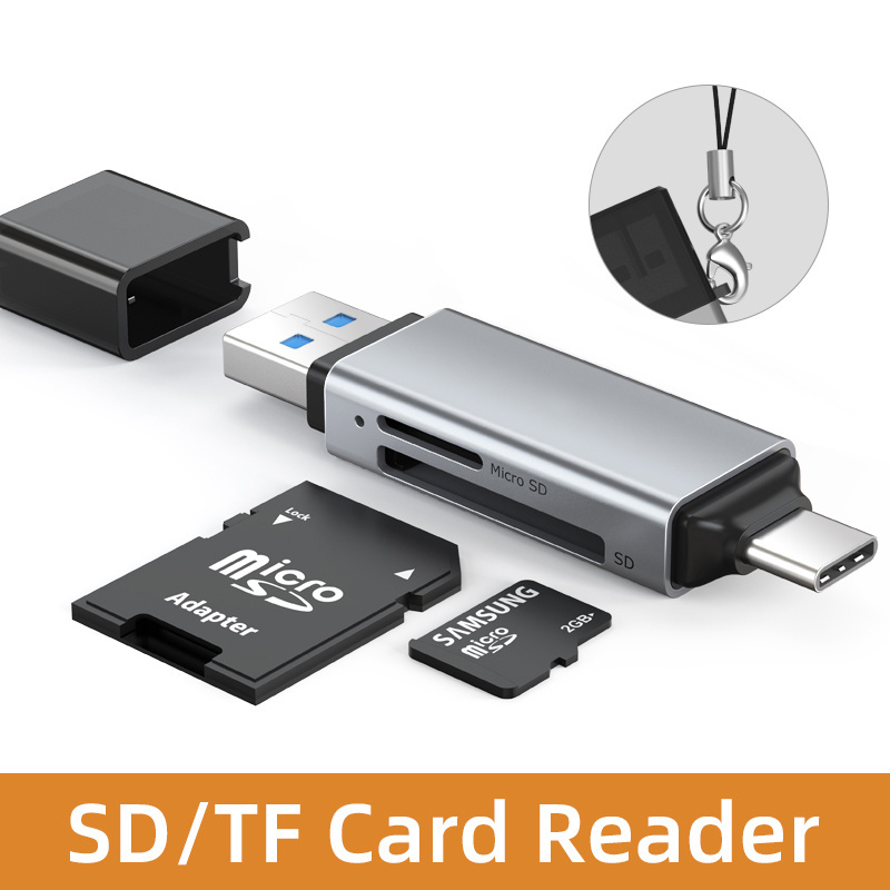 Custom Portable USB C Card Reader Adapter Memory Card Reader USB 3.0 for TF SD Micro SD SDXC SDHC