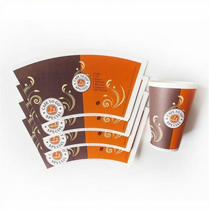 Ripple Paper Cup Cup Fans Pe Coated Raw Material Color Paper Raw Material Logo Printing Craft Paper Waterproof Customized Virgin