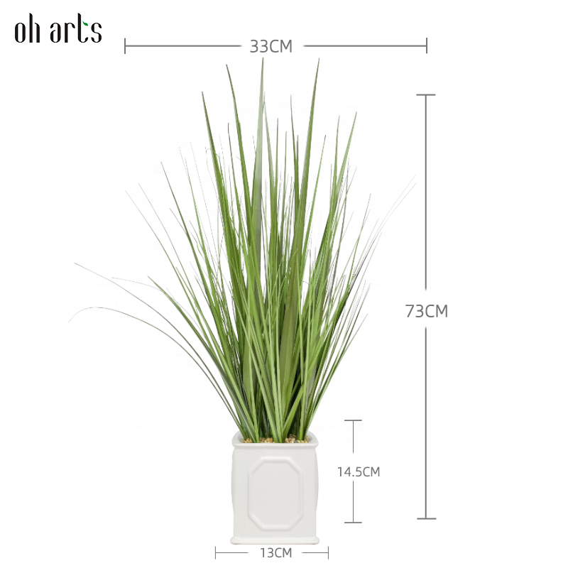 New Hot sale Realistic 73cm Oh Arts artificial grass artificial onion grass artificial onion grass potted in ceramic pot