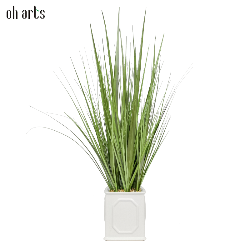 New Hot sale Realistic 73cm Oh Arts artificial grass artificial onion grass artificial onion grass potted in ceramic pot