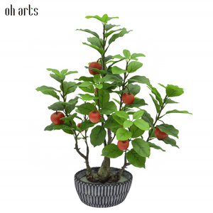 Low price lifelike artificial apple tree plants bonsai with vase for home decoration outdoor