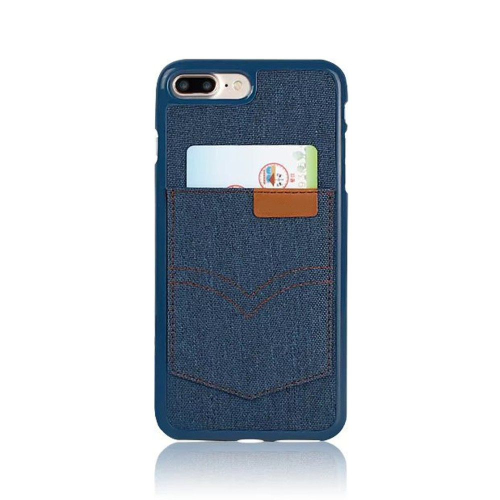 Denim Phone Case For Iphone 7 7Plus Card Pocket Bag Jean Pattern TPU Case