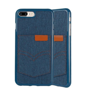 Denim Phone Case For Iphone 7 7Plus Card Pocket Bag Jean Pattern TPU Case