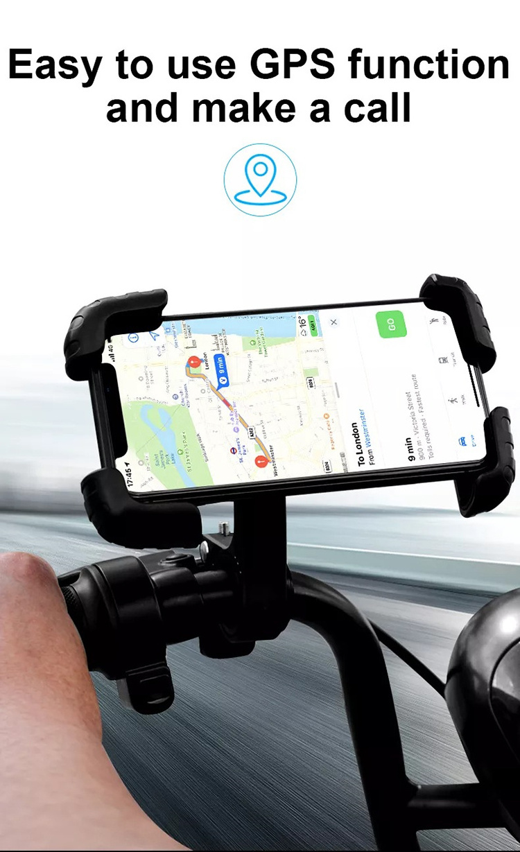 Bike Phone Holder Motorcycle Phone Mount - Motorcycle Handlebar Cell Phone Clamp for iPhone Samsung 4.7