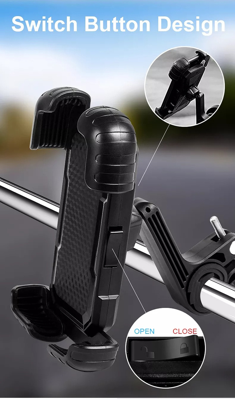 Bike Phone Holder Motorcycle Phone Mount - Motorcycle Handlebar Cell Phone Clamp for iPhone Samsung 4.7