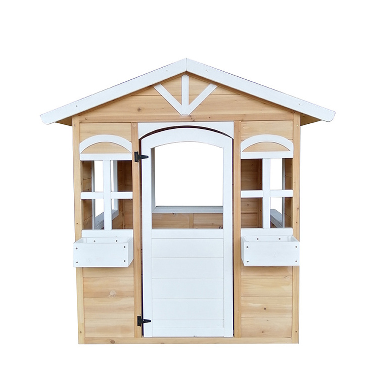 Cheap kids patio furniture children cubby house with planter playhouses