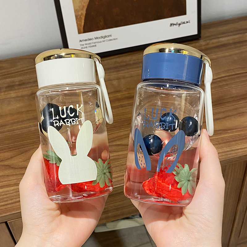 Korean 300ml mini Portable Cute Glass Water Bottle for Student