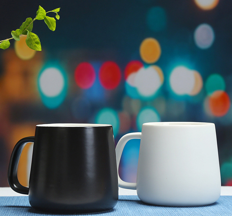 Promotional Custom Logo Gift Ceramic Couple Cup Black And White Blank Ceramic Coffee Mug