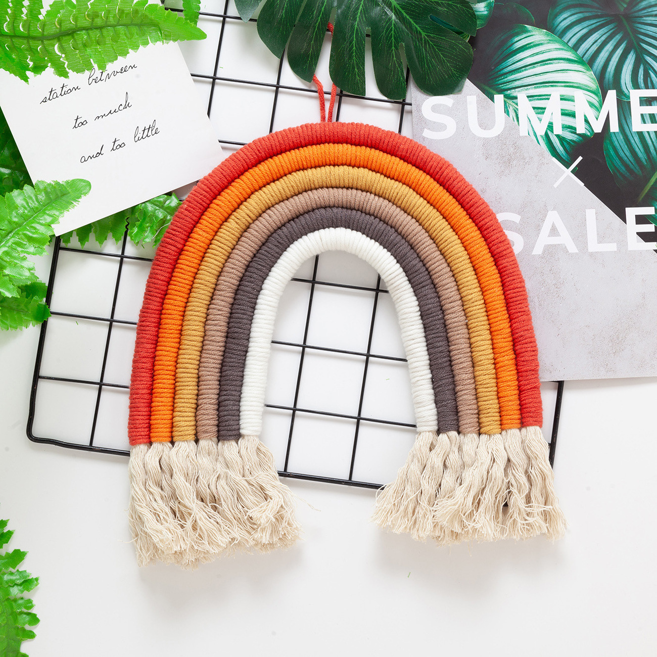 Wholesales Kids Room Rainbow Wall Hanging Knitted Macrame Wall Hangings