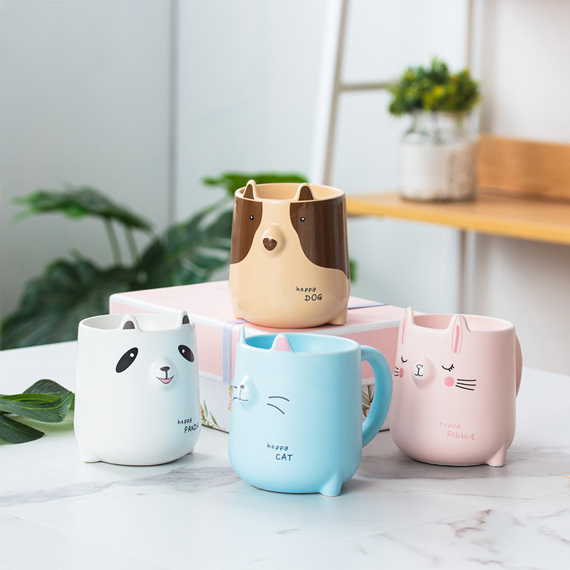 Custom 3D Dog Porcelain Milk Mug Animal Ceramic Coffee Mug