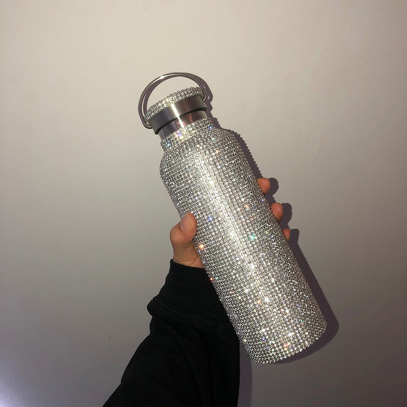 2020 New Product Rhinestone Water Bottle Hot and Cold Insulated Vacuum Bottle