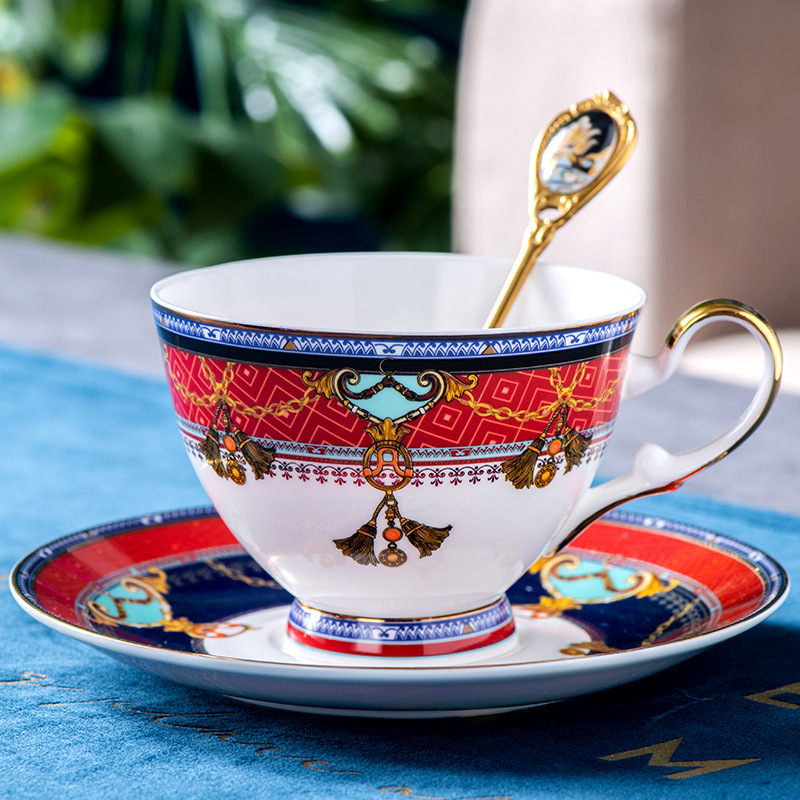 Fine Bone China Tea Cups and Saucers Turkish Coffee Cups Set