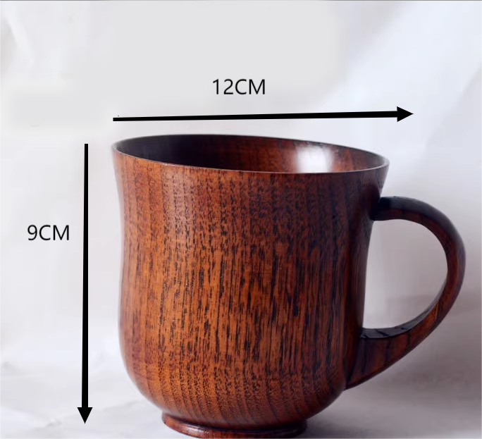 Creative Wooden Coffee Tea Cup Set  Eco Friendly Drink Mugs