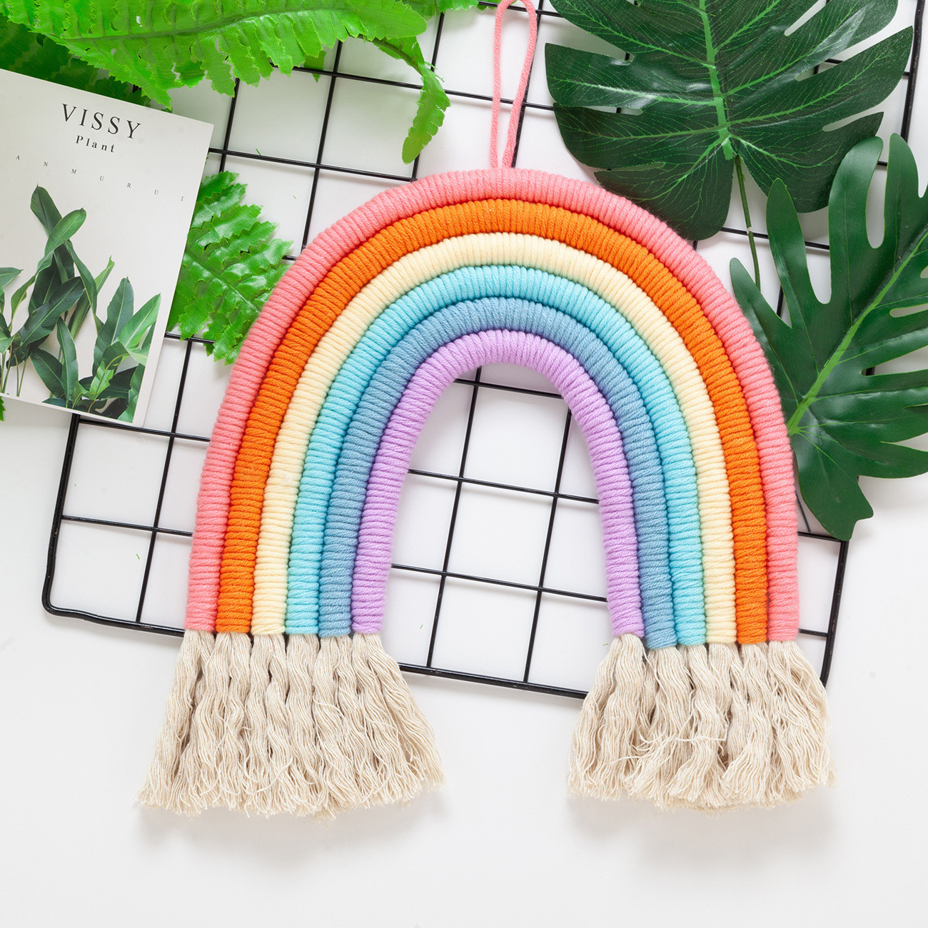 Wholesales Kids Room Rainbow Wall Hanging Knitted Macrame Wall Hangings