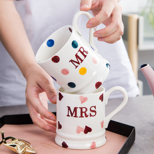 Mother's Day Father's Day gifts 410ml Mr and Mrs Couples Coffee Mugs Gifts Ceramic Coffee Cups for Bride and Groom