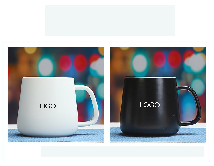 Promotional Custom Logo Gift Ceramic Couple Cup Black And White Blank Ceramic Coffee Mug