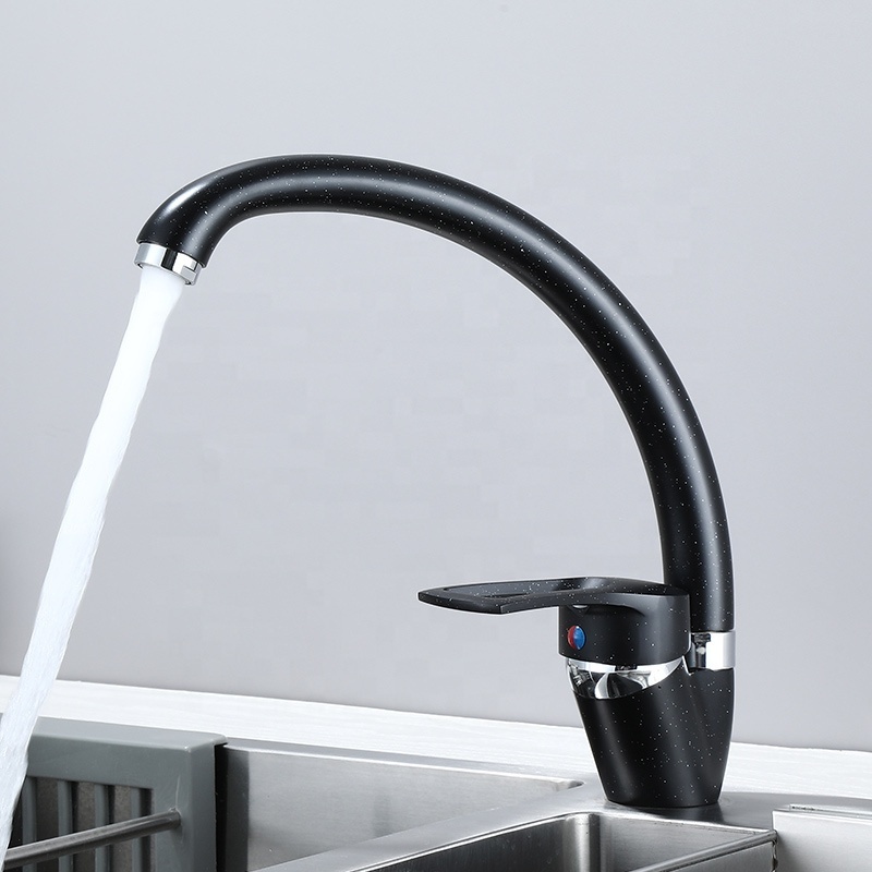 Kitchen Basin Faucet Cold and Hot Chrome Black 360 Rotating Single Handle Torneira Home Deck Mounted Water Mixer Tap