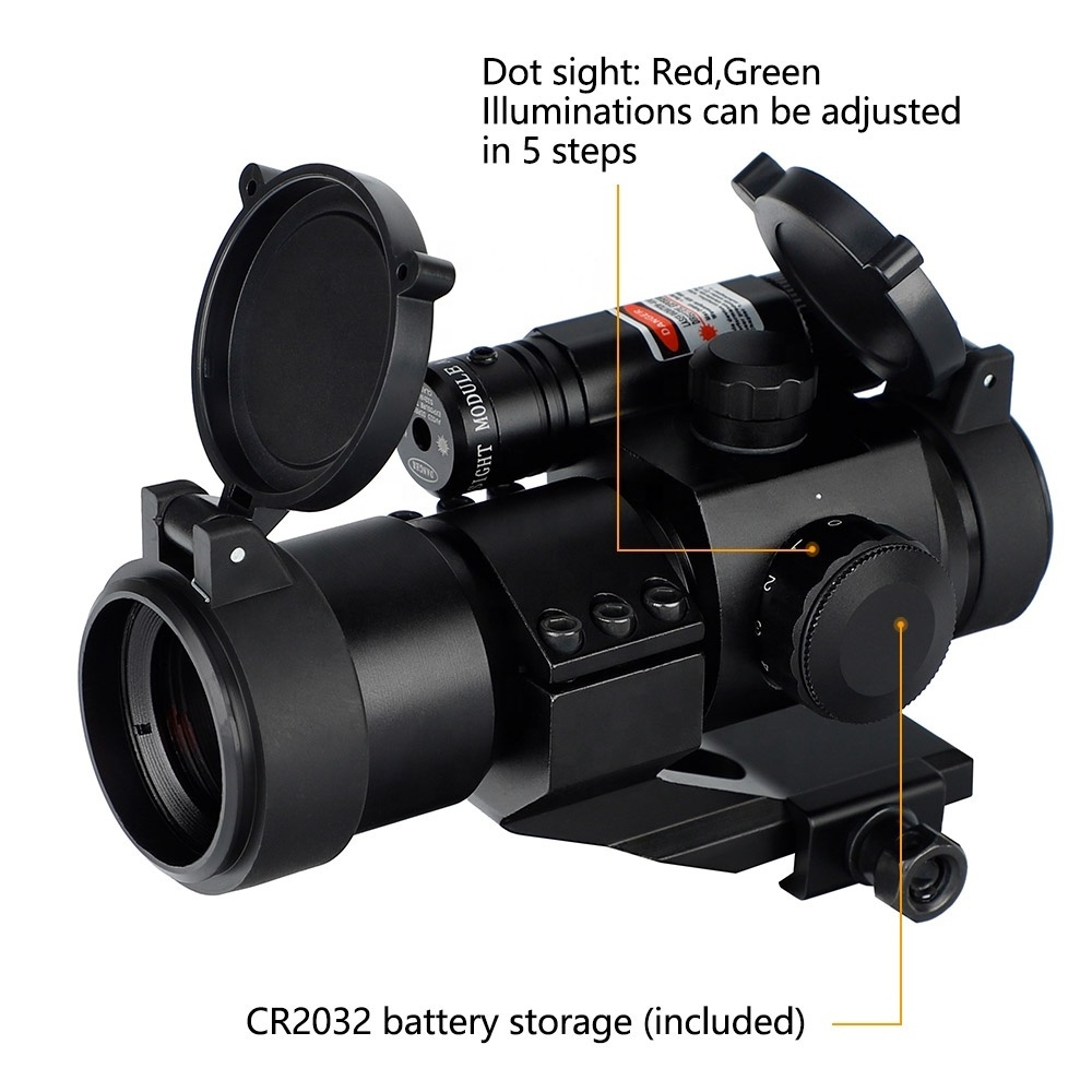 Ohhunt Wholesale Tactical OEM 1x30 Red Green Dot Reflex Sight Scope with Red Laser