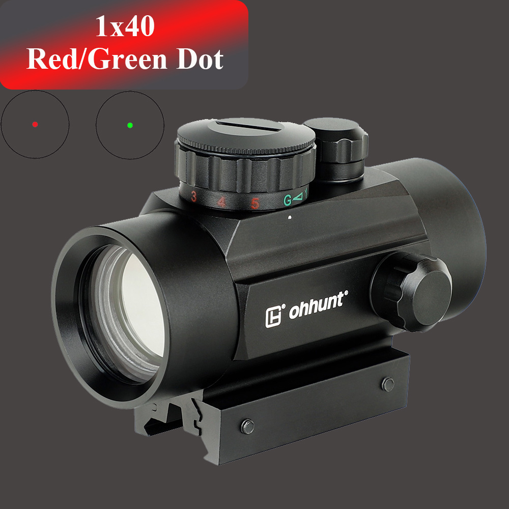 Ohhunt OEM Tactical Optical Scope 1x40 Red Green Dot Reflex Sight With 20mm and 11mm Mount