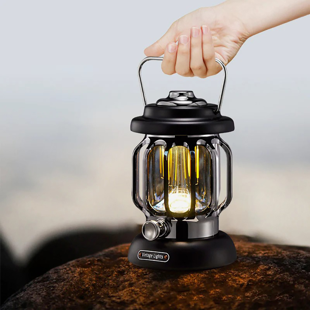 OHO Outdoor Camping Essentials Portable Atmosphere Lamp Rechargeable Adjustable Light Source Retro LED Lantern