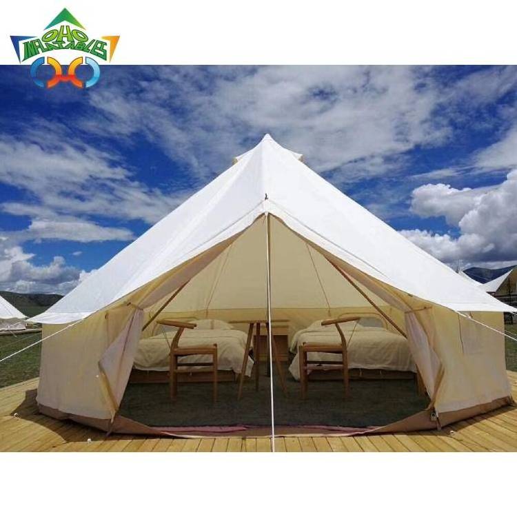 OHO Hot Selling Glamping Party Bell Tent 3m 4m 5m 6m Yurt Luxury Mongolia Holidays Camping Tent